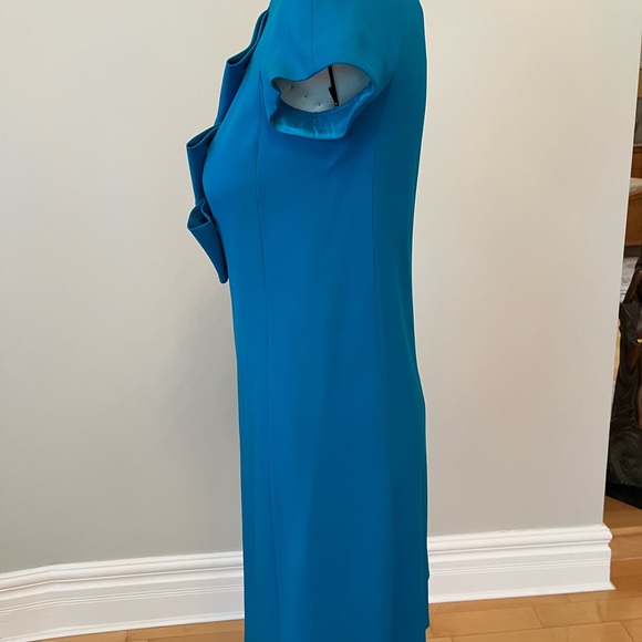 Light wool fabric dress with draping in perfect condition - Picture 2 of 7